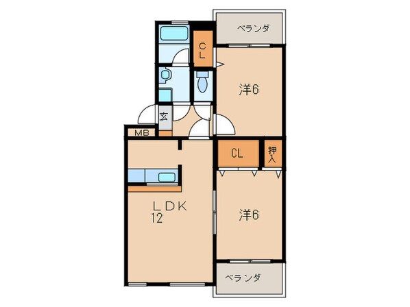 エスベランサ南小倉の物件間取画像